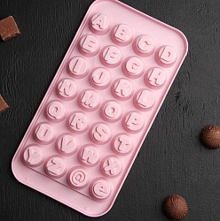 Форма для льда и шоколада «Алфавит», 24,5×12,5×2 см, цвет МИКС